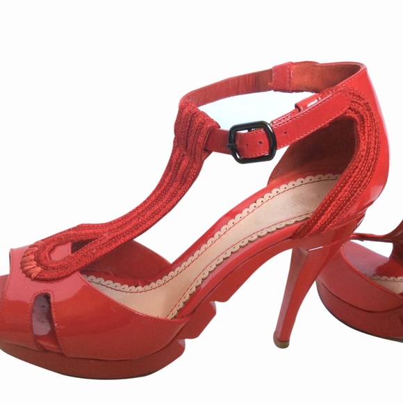 JOHN GALLIANO RED PATENT LEATHER PUMPS SIZE 38 - Picture 3 of 4